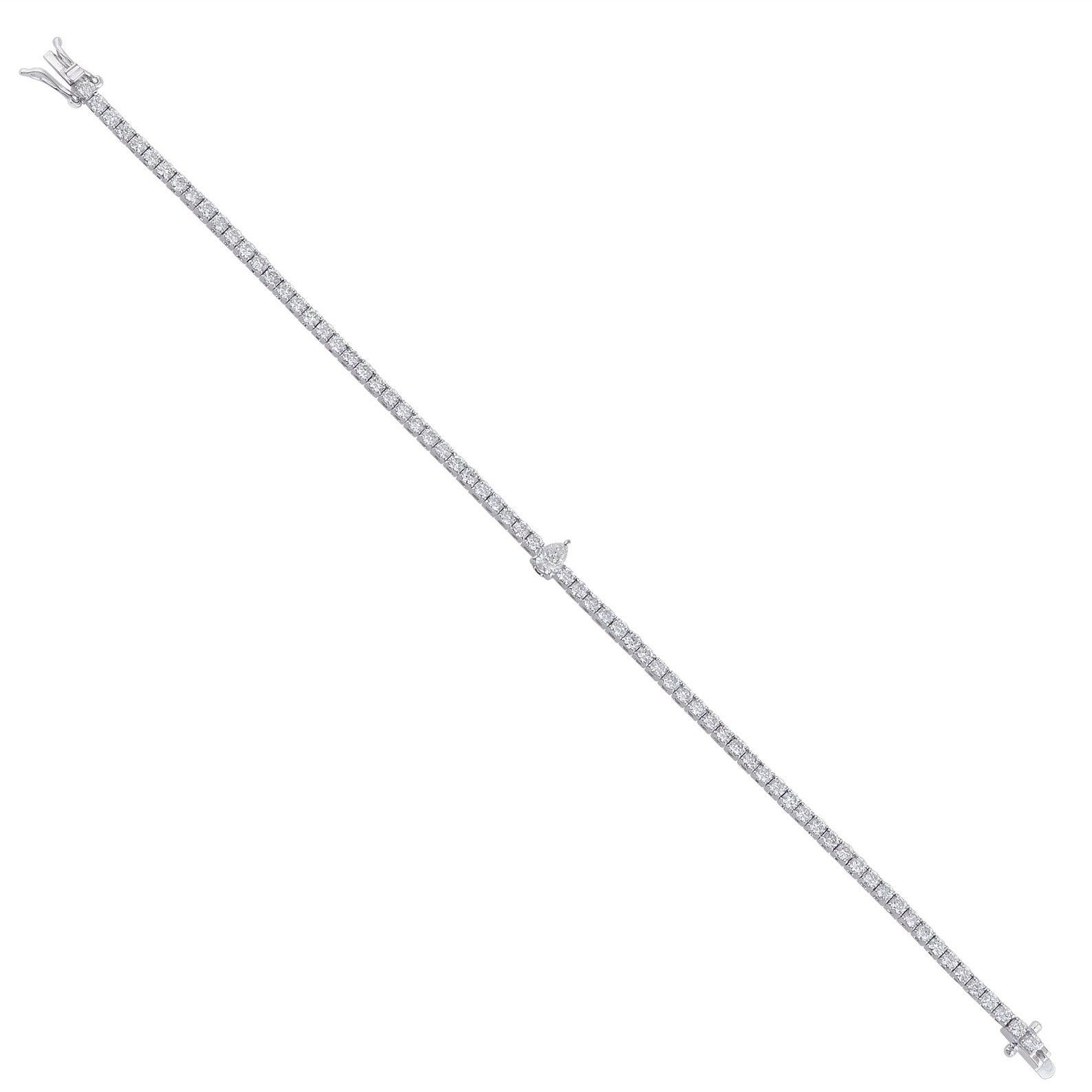 Taille mixte Bracelet tennis en or 18 carats et diamants en vente