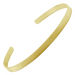 18 Karat Gold Thin Cuff Bracelet