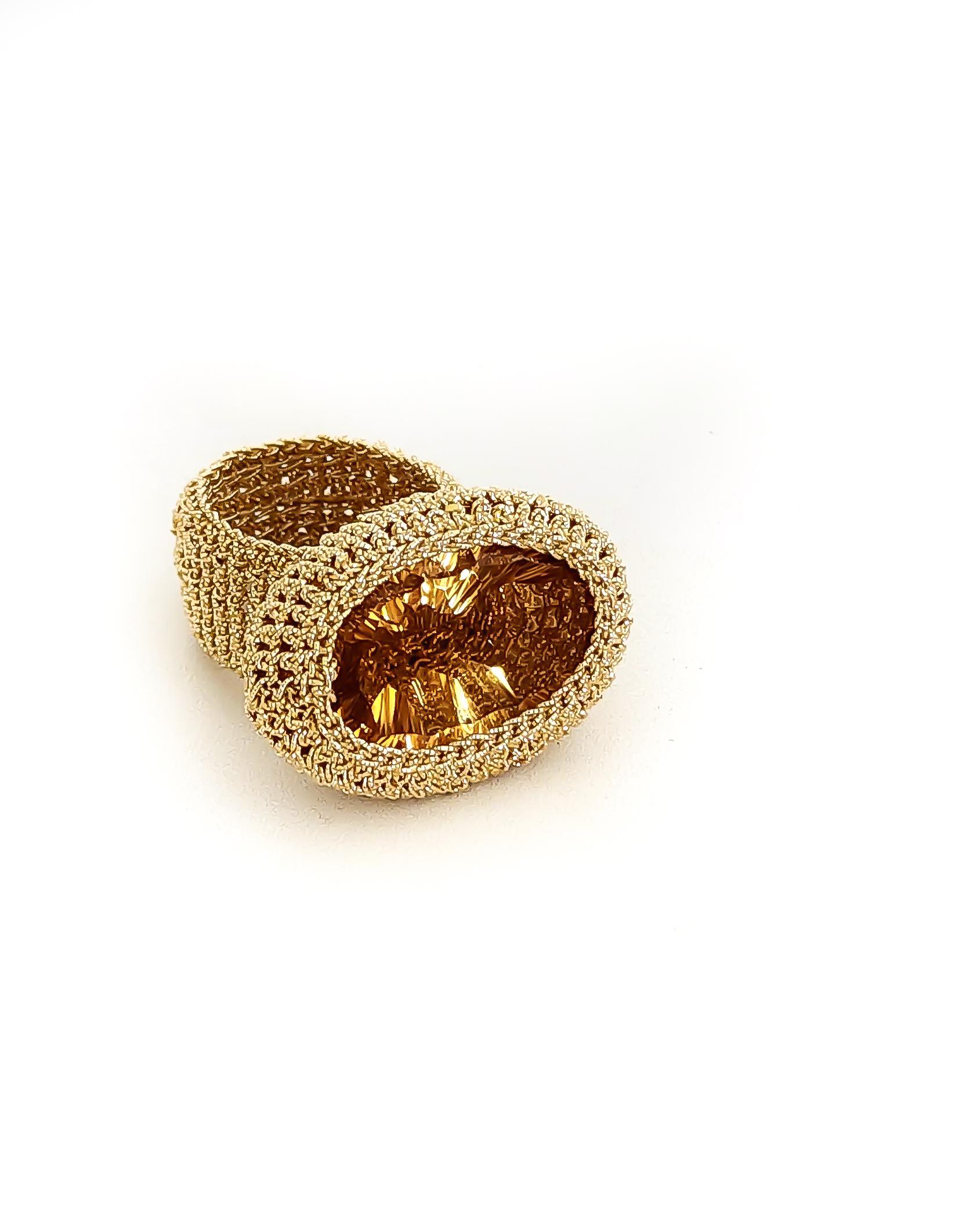 18 Karat Gold Thread Crochet Ring Citrine In New Condition For Sale In Kfar Sava, IL