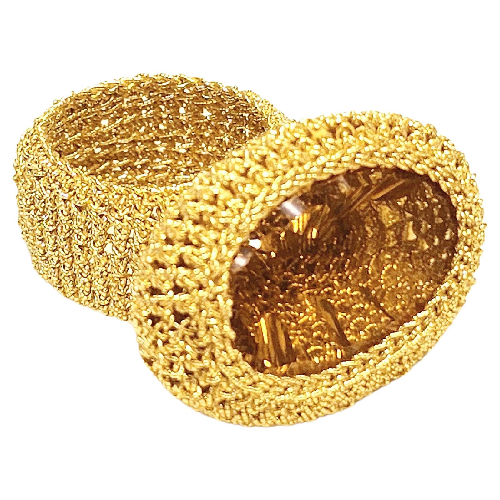 18 Karat Gold Thread Crochet Ring Citrine For Sale