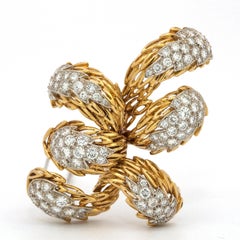 18 Karat Gold Tiffany & Co. Brooch or Pin with over 8 Carat Diamonds