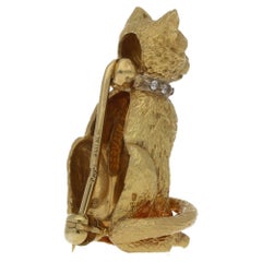18 Karat Gold Tiffany & Co. Diamond Cat Brooch