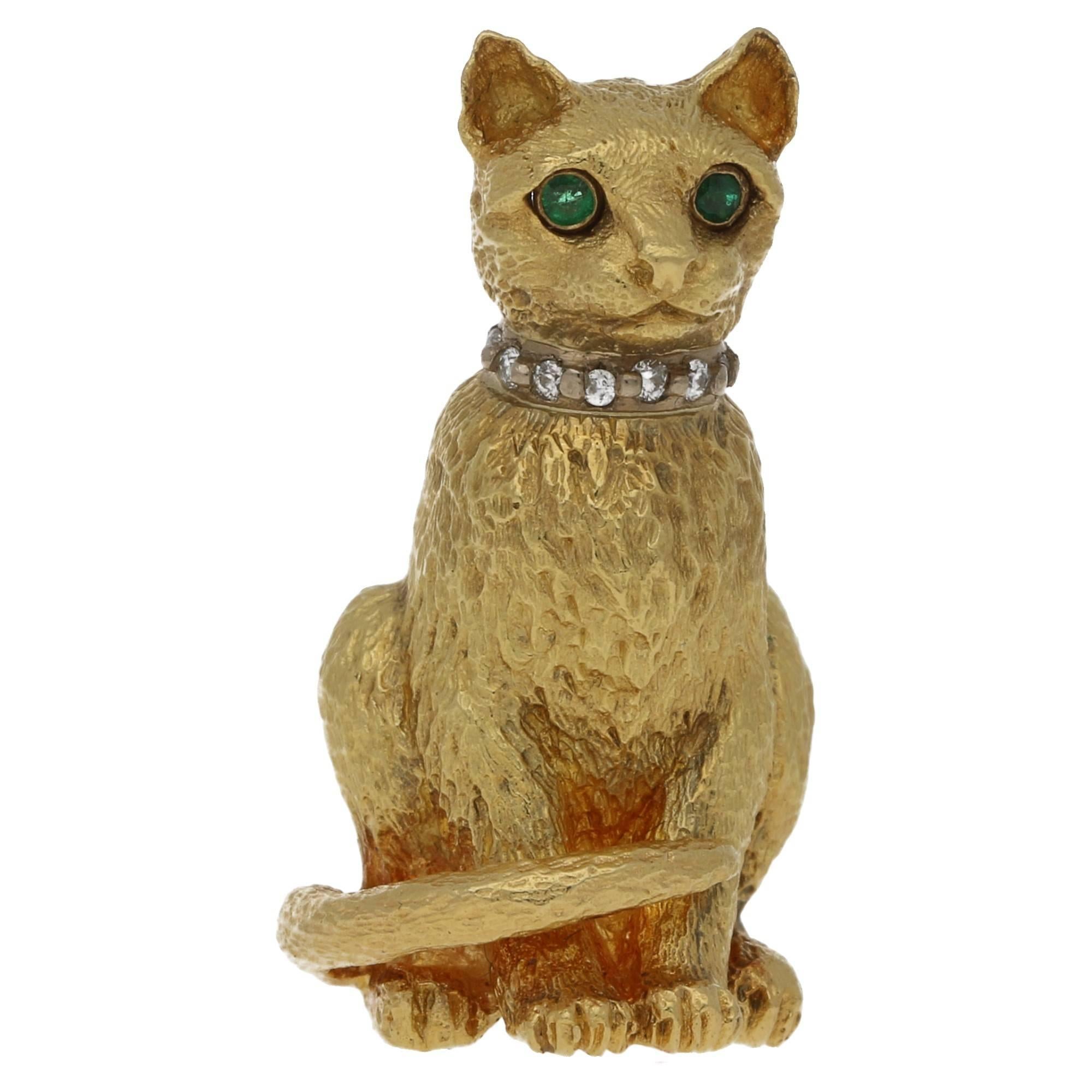 18 Karat Gold Tiffany and Co. Diamond Cat Brooch at 1stDibs tiffany