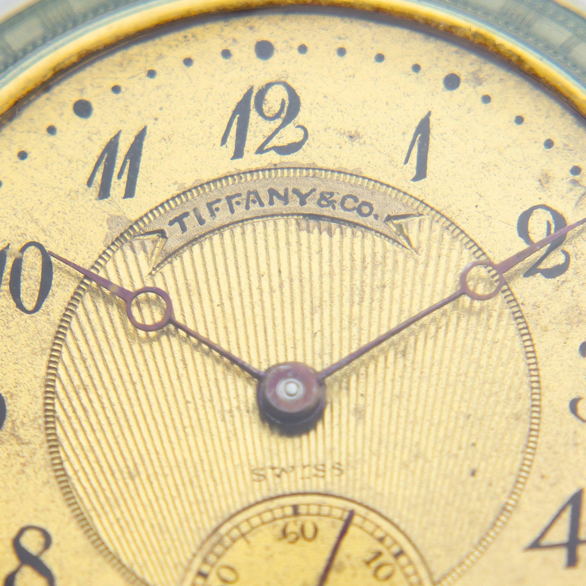 18 Karat Gold, Tiffany & Co emaillierte Uhr mit Anhänger an Kette im Zustand „Gut“ im Angebot in Brisbane, QLD