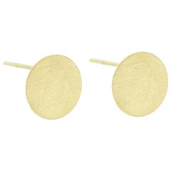 18 Karat Gold Tiny Circle Post