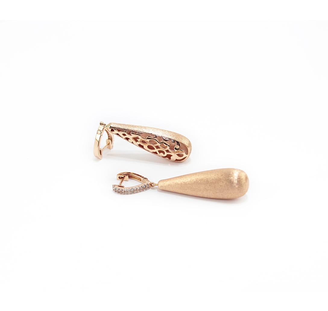 18 Karat Gold Topaz Dangle Drop Earrings In New Condition For Sale In Torre del Greco, IT