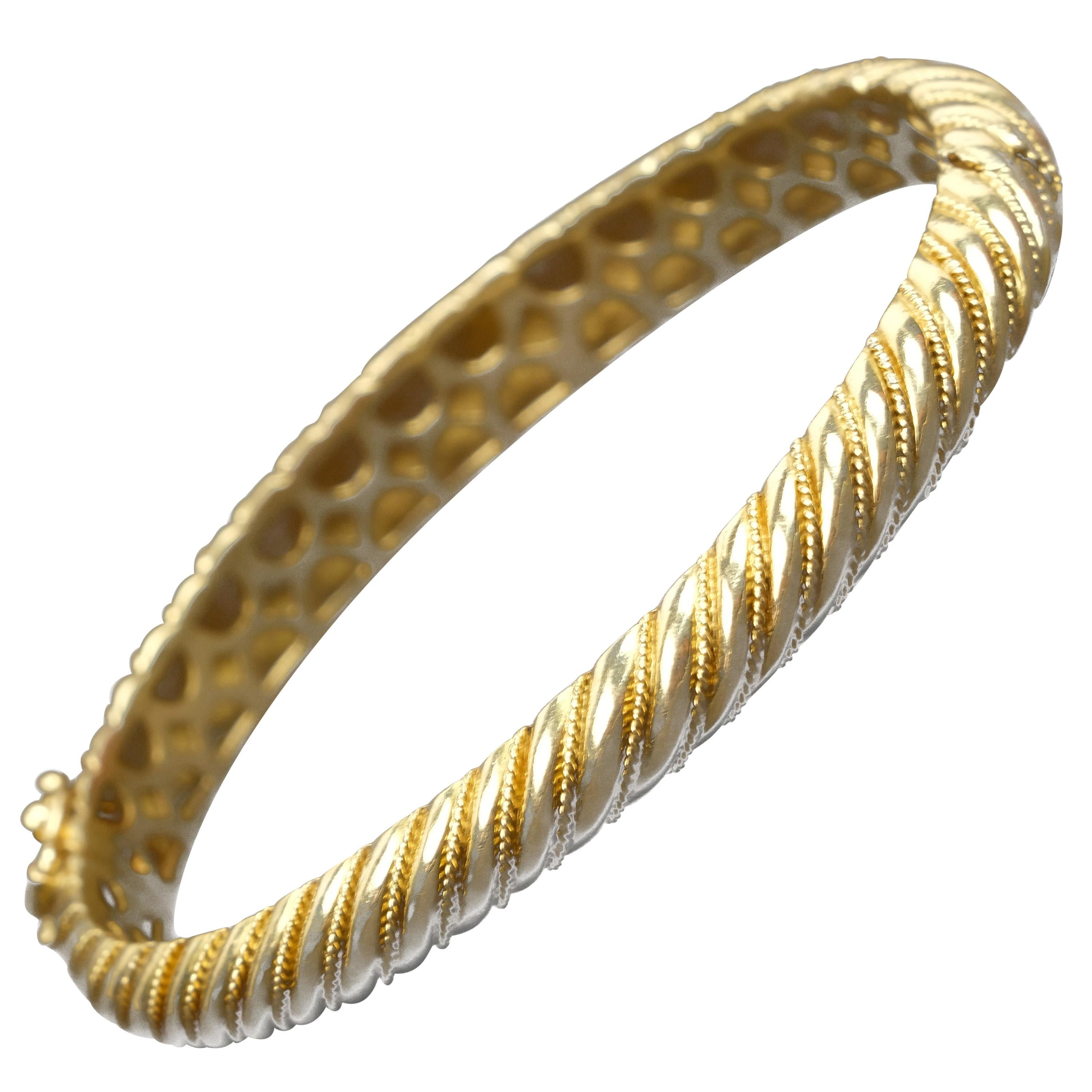 18 Karat Gold Torsade Bracelet