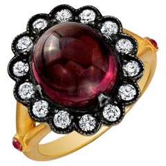 18 Karat Gold, Tourmaline and Diamond Flower Ring 
Sarah
