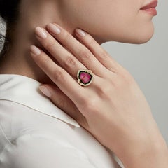 18 Karat Gold Tourmaline Diamond Ring