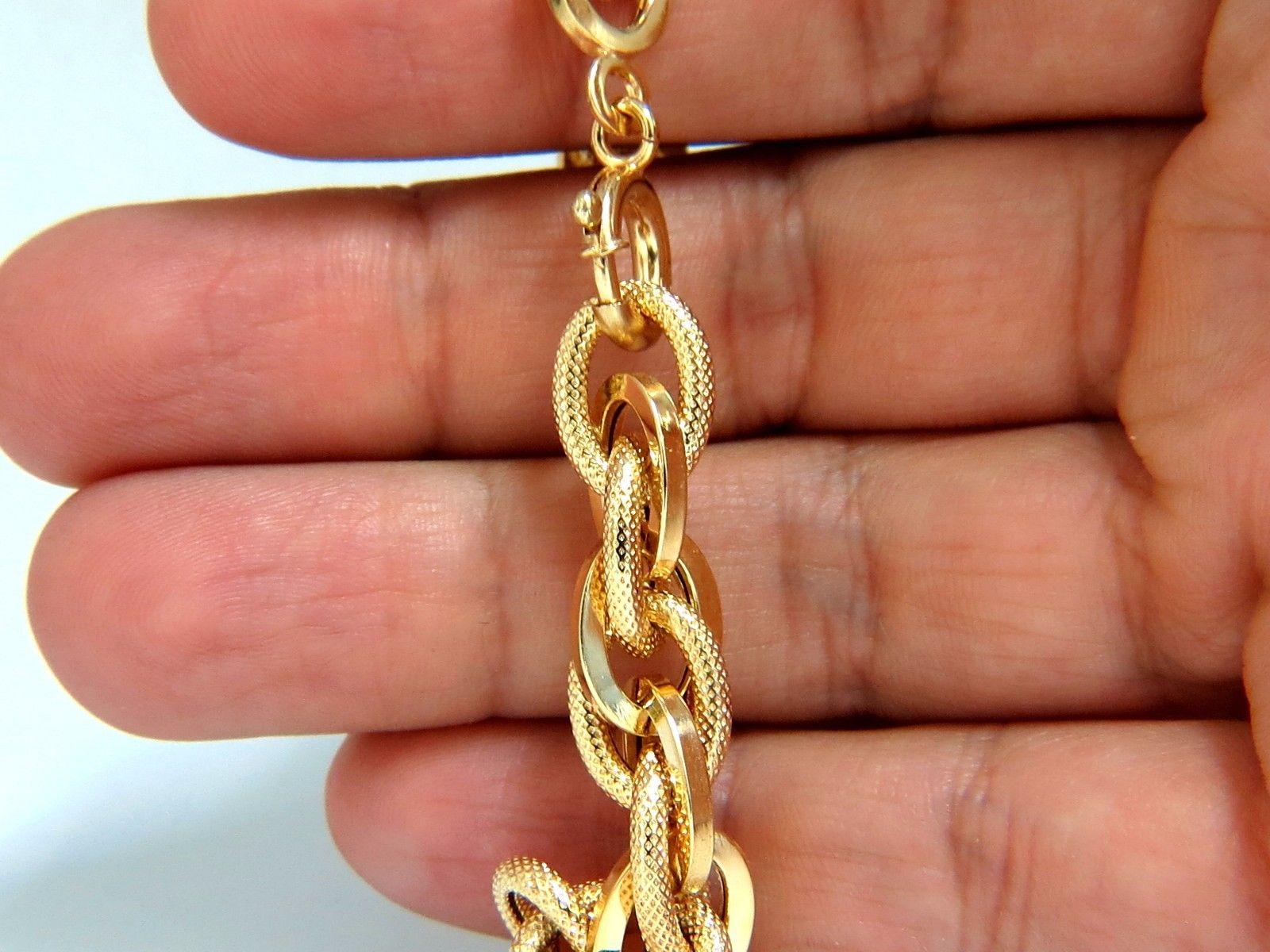 Women's or Men's 18 Karat Gold Tri-Link Intertwined Bracelet 18 Gram
