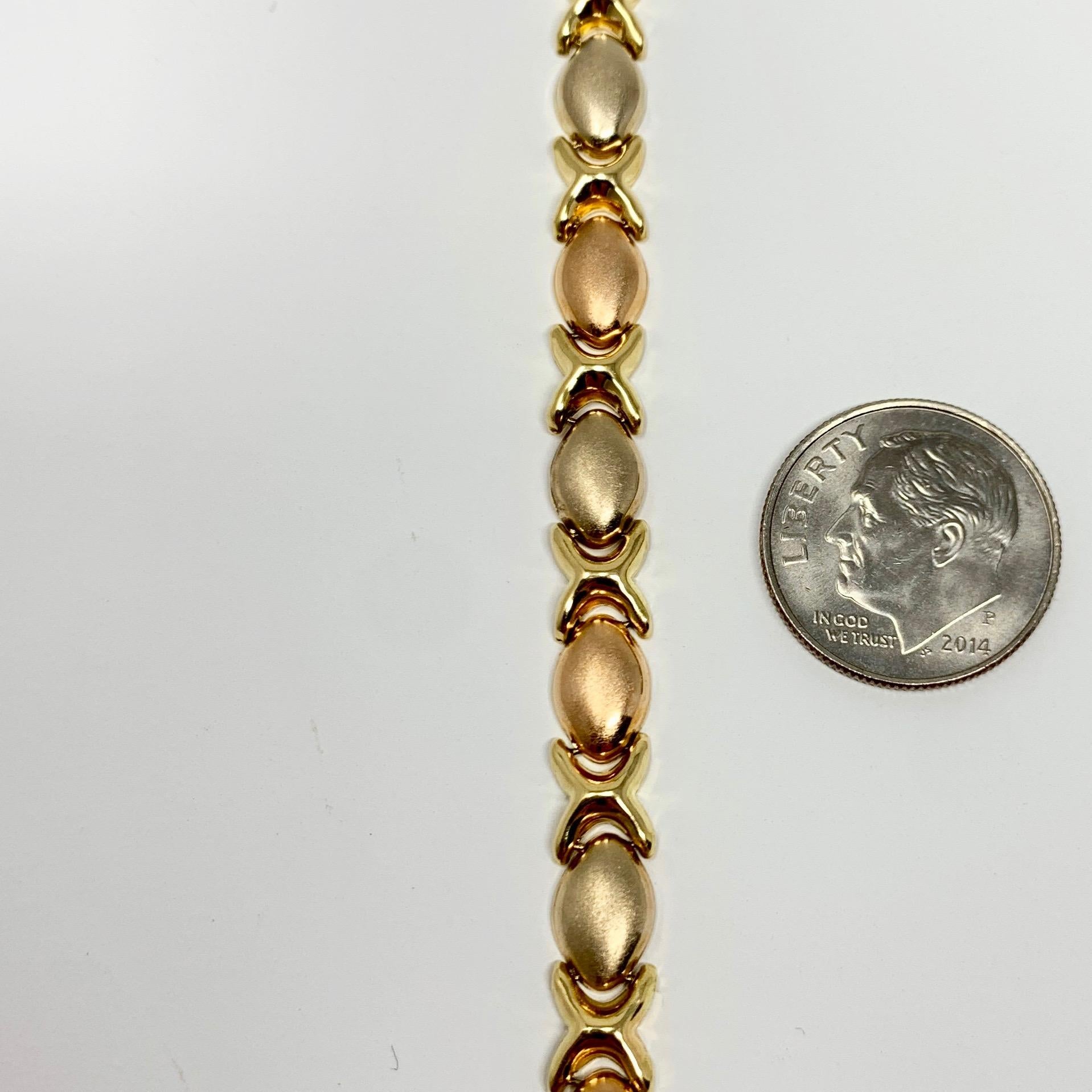 hugs and kisses bracelet yellow gold