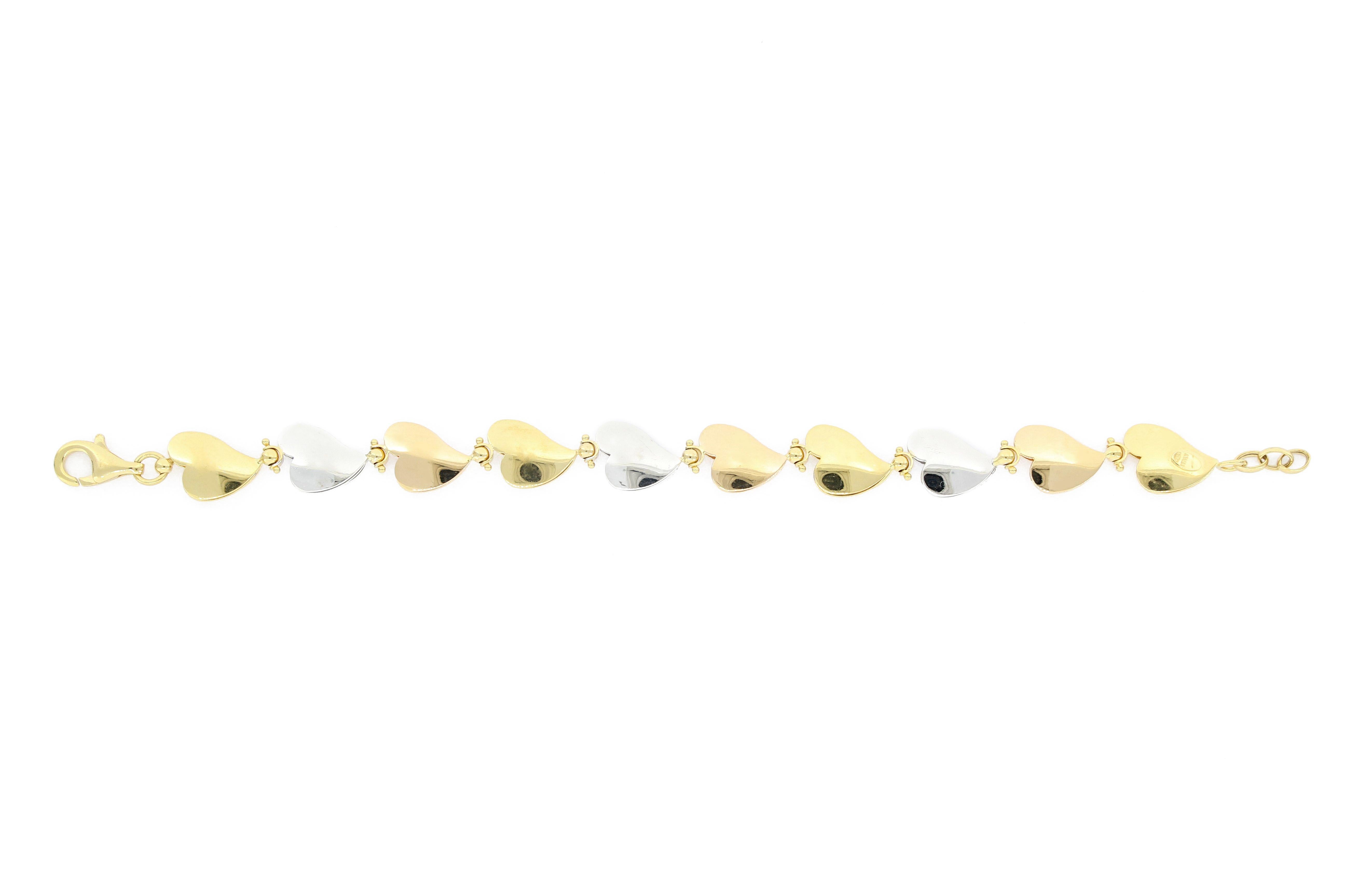 18 Karat Gold Tricolor-Armband Damen im Angebot