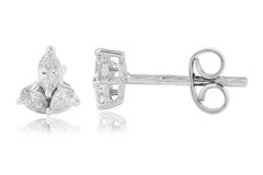 18 Karat Gold Trio Marquise Pear Diamond Stud Earrings