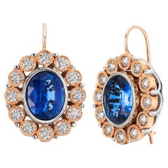 18 Karat Gold Turquoise and Diamond Earrings Suneera