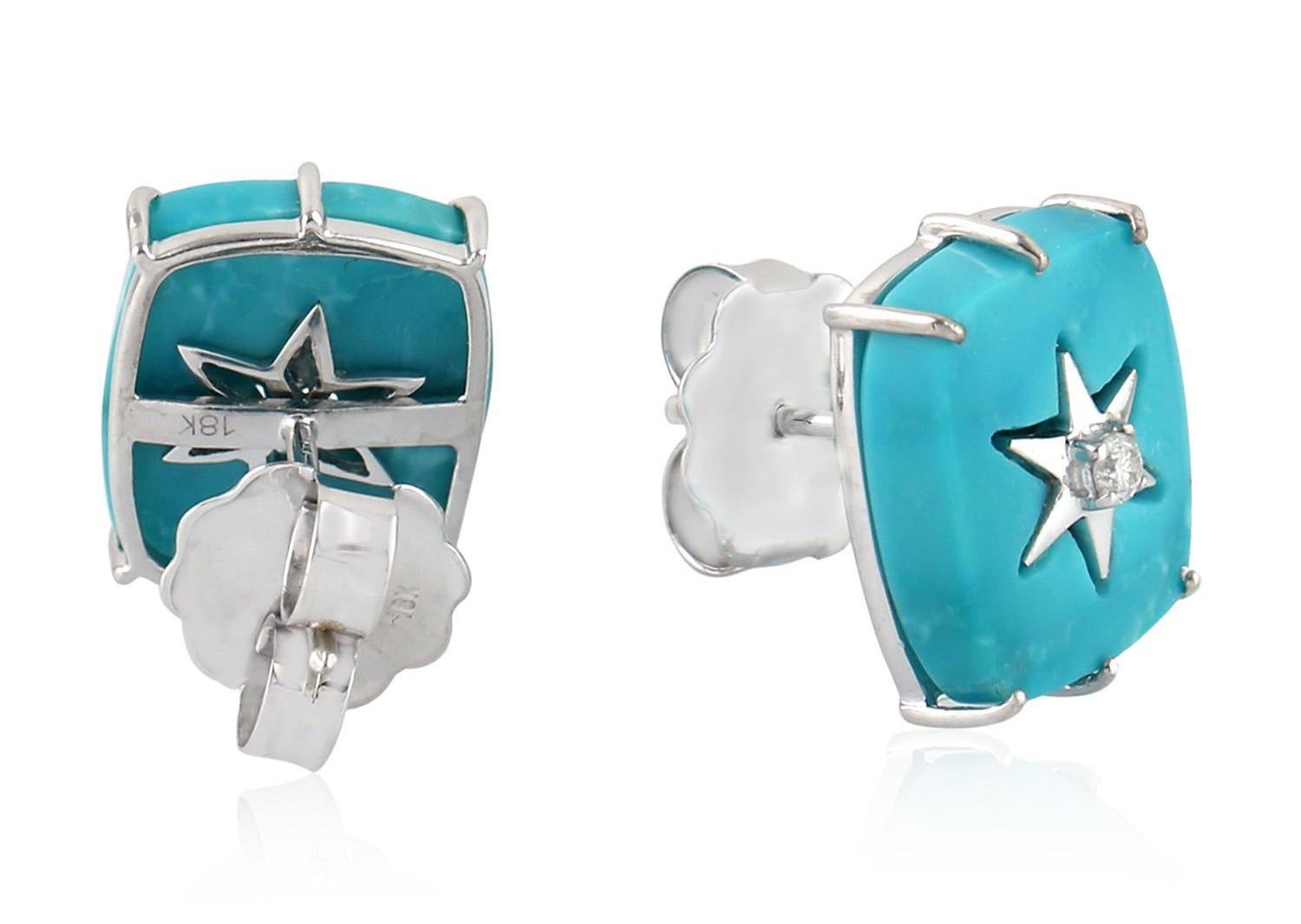 turquoise star earrings