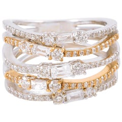 18 Karat Gold Two-Tone Diamond Ring