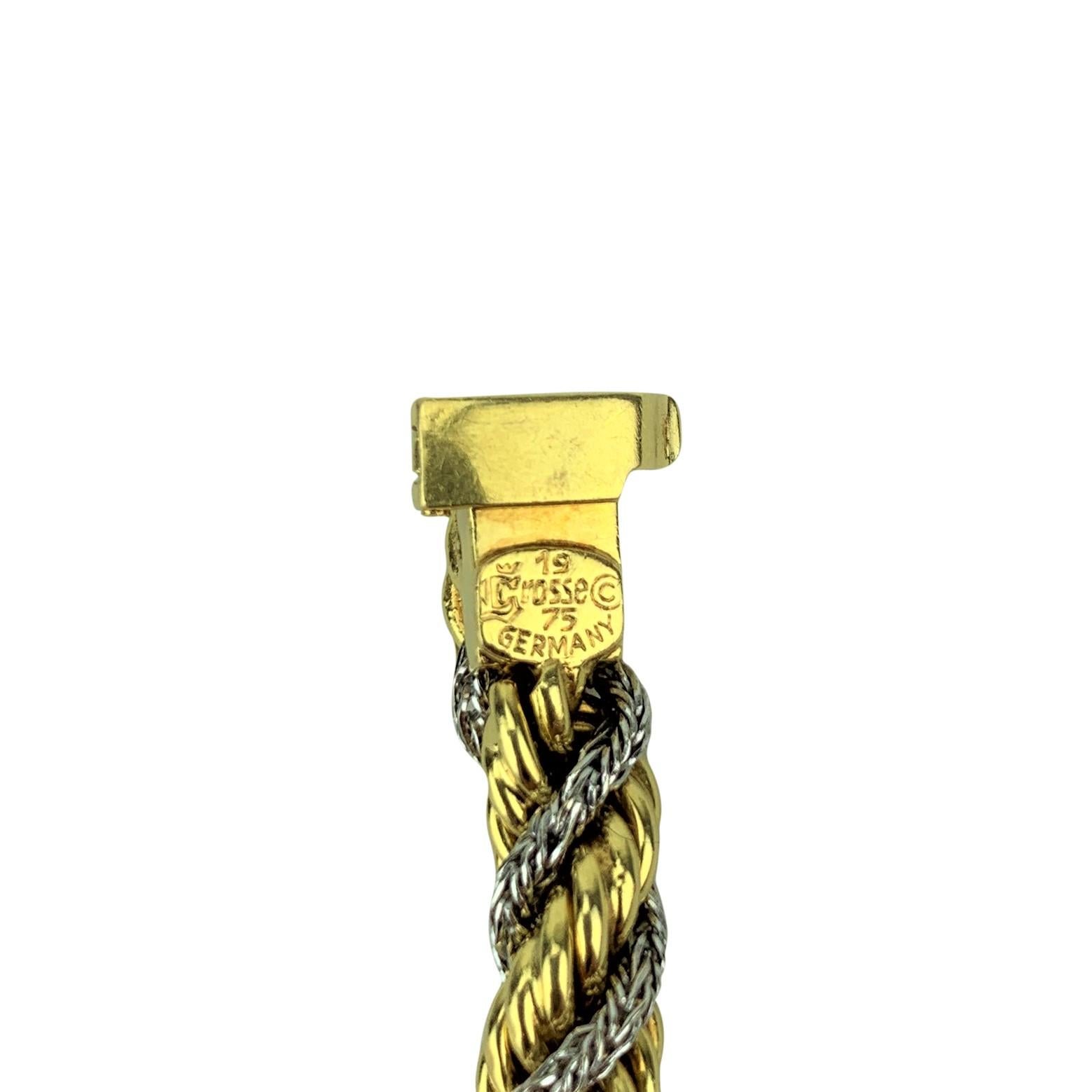 18 Karat Gold Two-Tone Vintage 1975 Grosse Twist Rope Bracelet 3