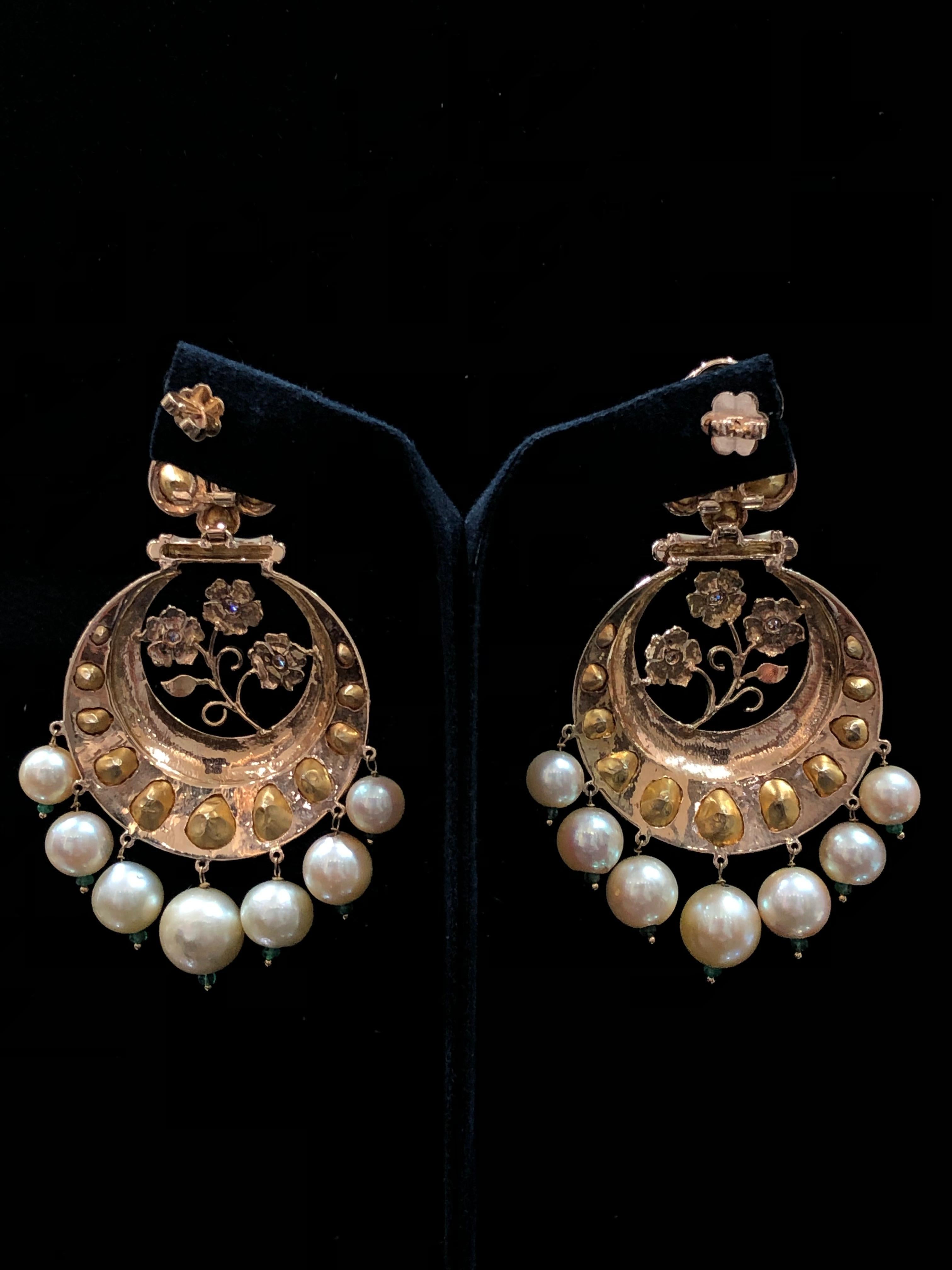 polki diamonds earrings