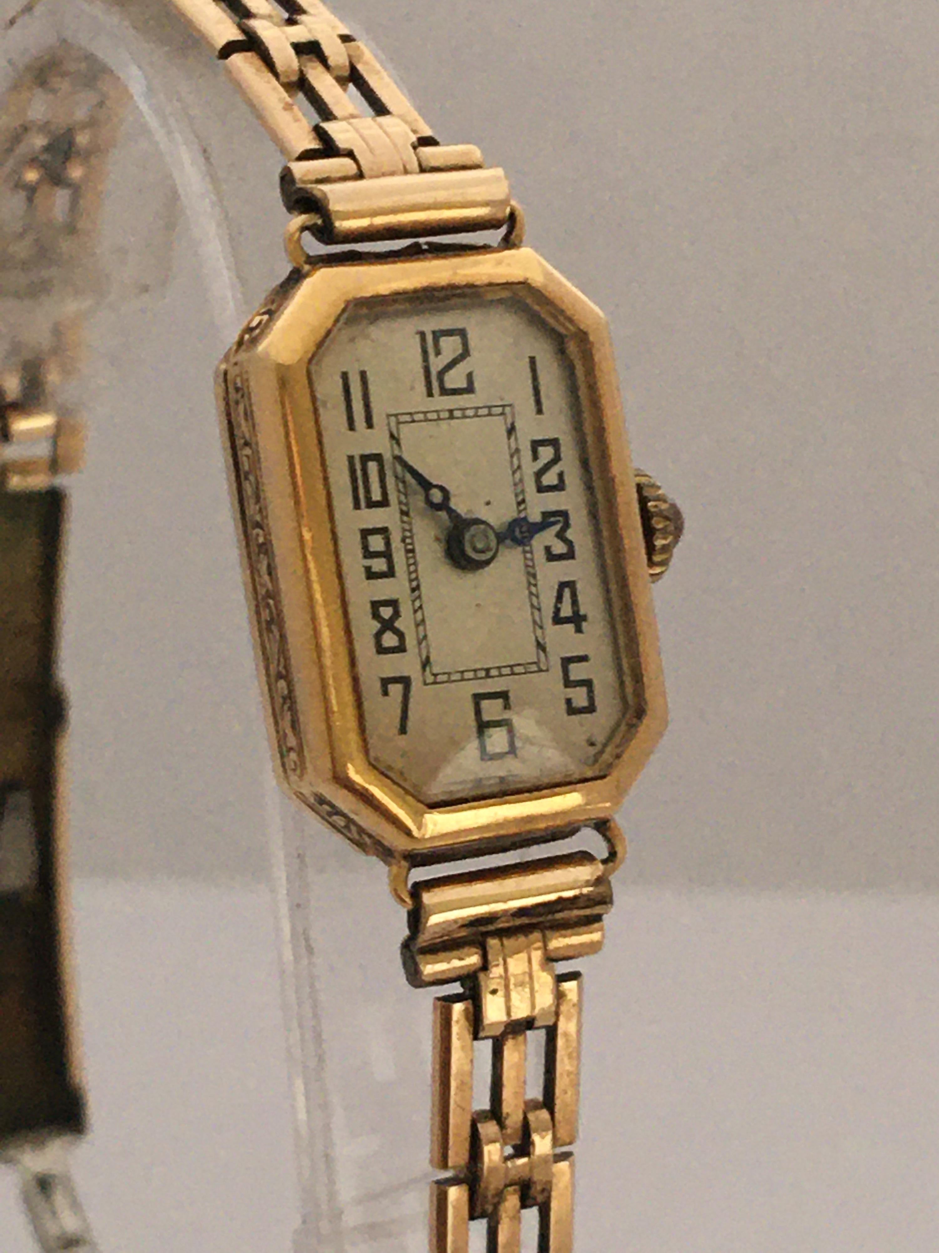 18 Karat Gold Vintage 1930s Ladies Mechanical Watch 5