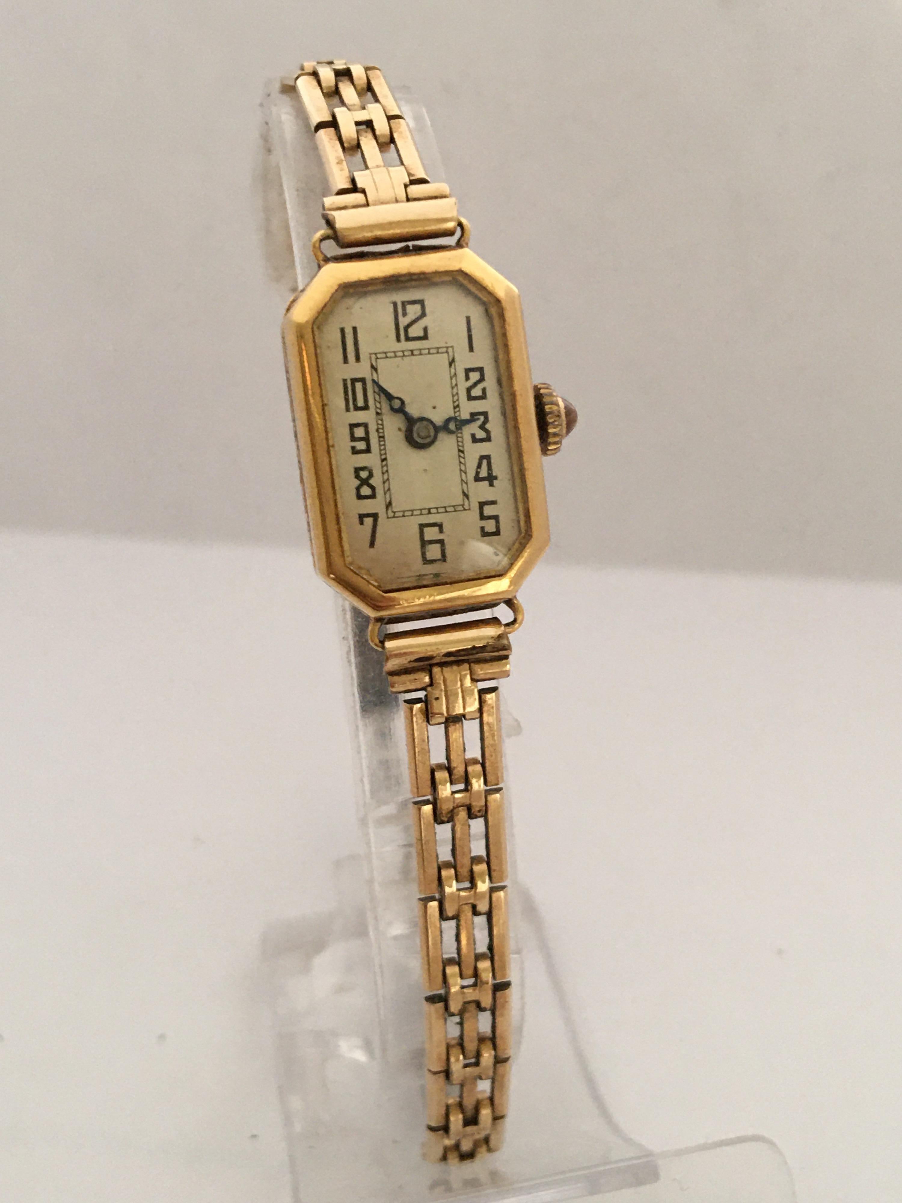 18 Karat Gold Vintage 1930s Ladies Mechanical Watch 6