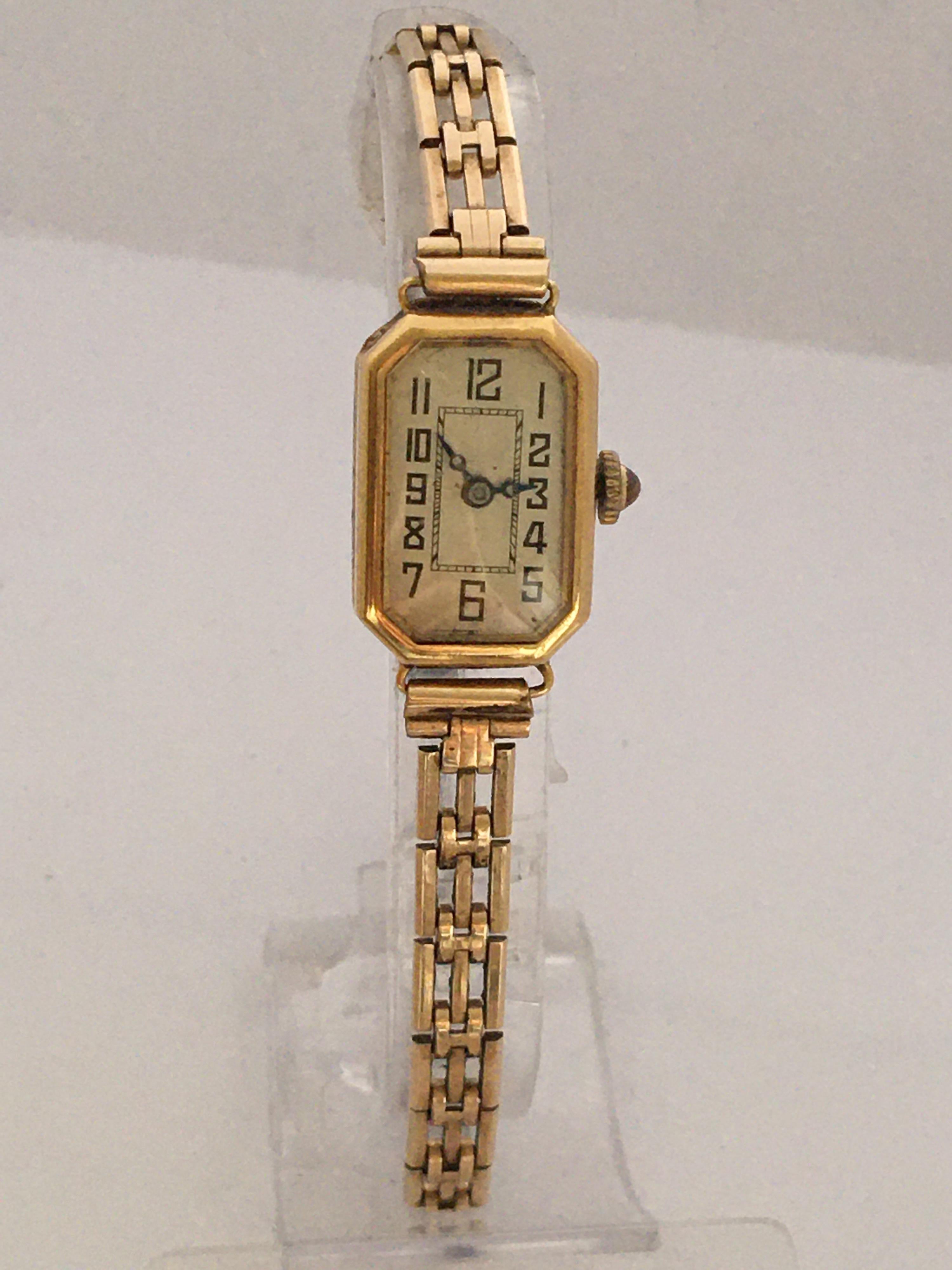 18 Karat Gold Vintage 1930s Ladies Mechanical Watch 7