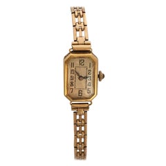18 Karat Gold Vintage 1930er Jahre Damen Mechanische Uhr