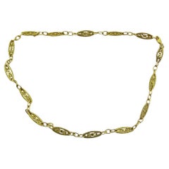 18 Karat Gold Vintage Handgefertigte französische Element-Halskette, Vintage