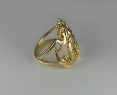 18 Karat Gold Wearable Art Elegant Art Nouveau Jaw Ring
