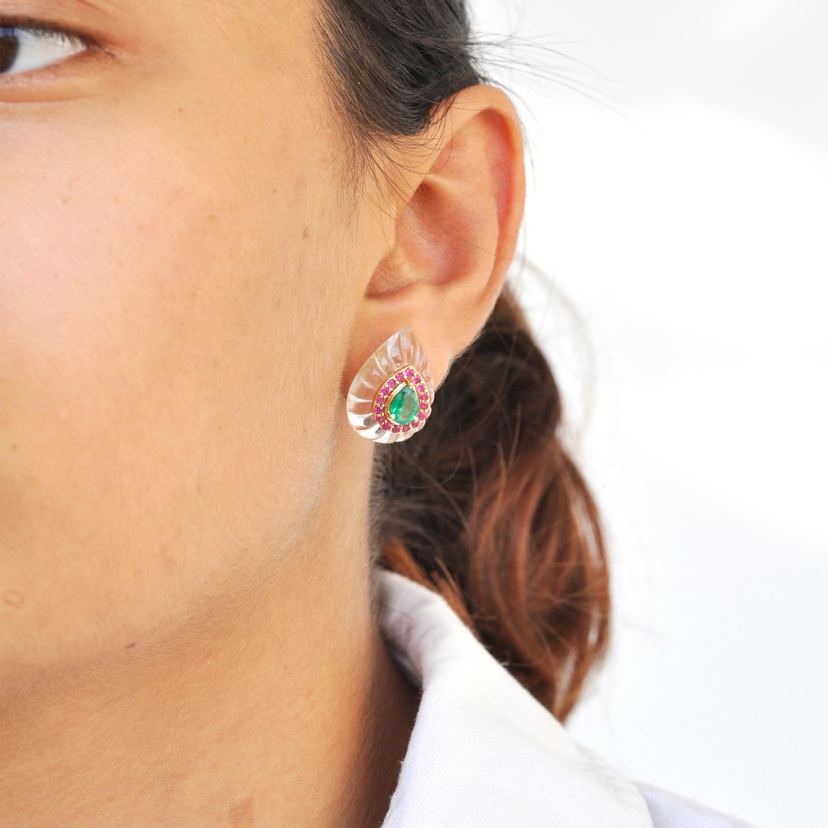 crystal carvings earrings