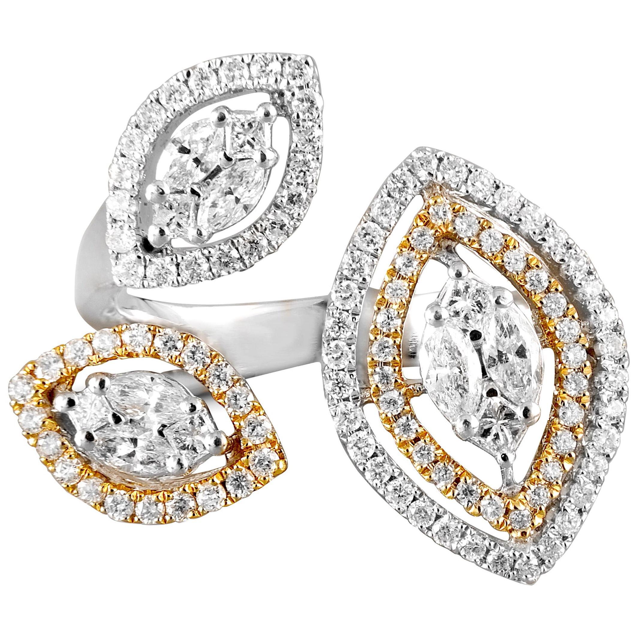 18 Karat Gold White Diamond Cocktail Ring