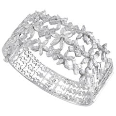 18 Karat Gold White Diamond Cuff Bracelet