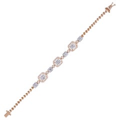 18 Karat Gold White Diamond Tennis Bracelet