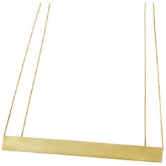 18 Karat Gold Wide Bar Statement Necklace