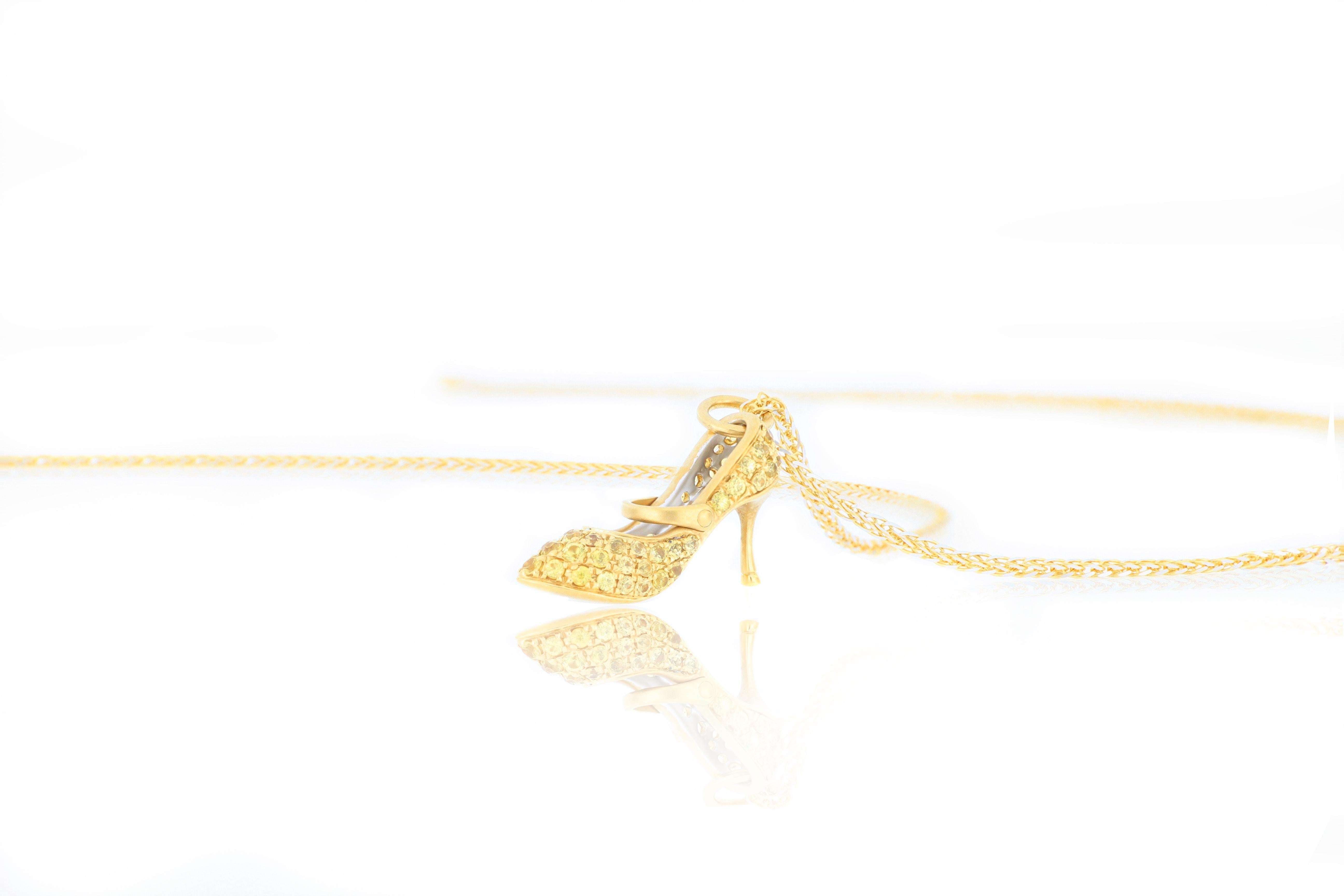 gold shoe necklace