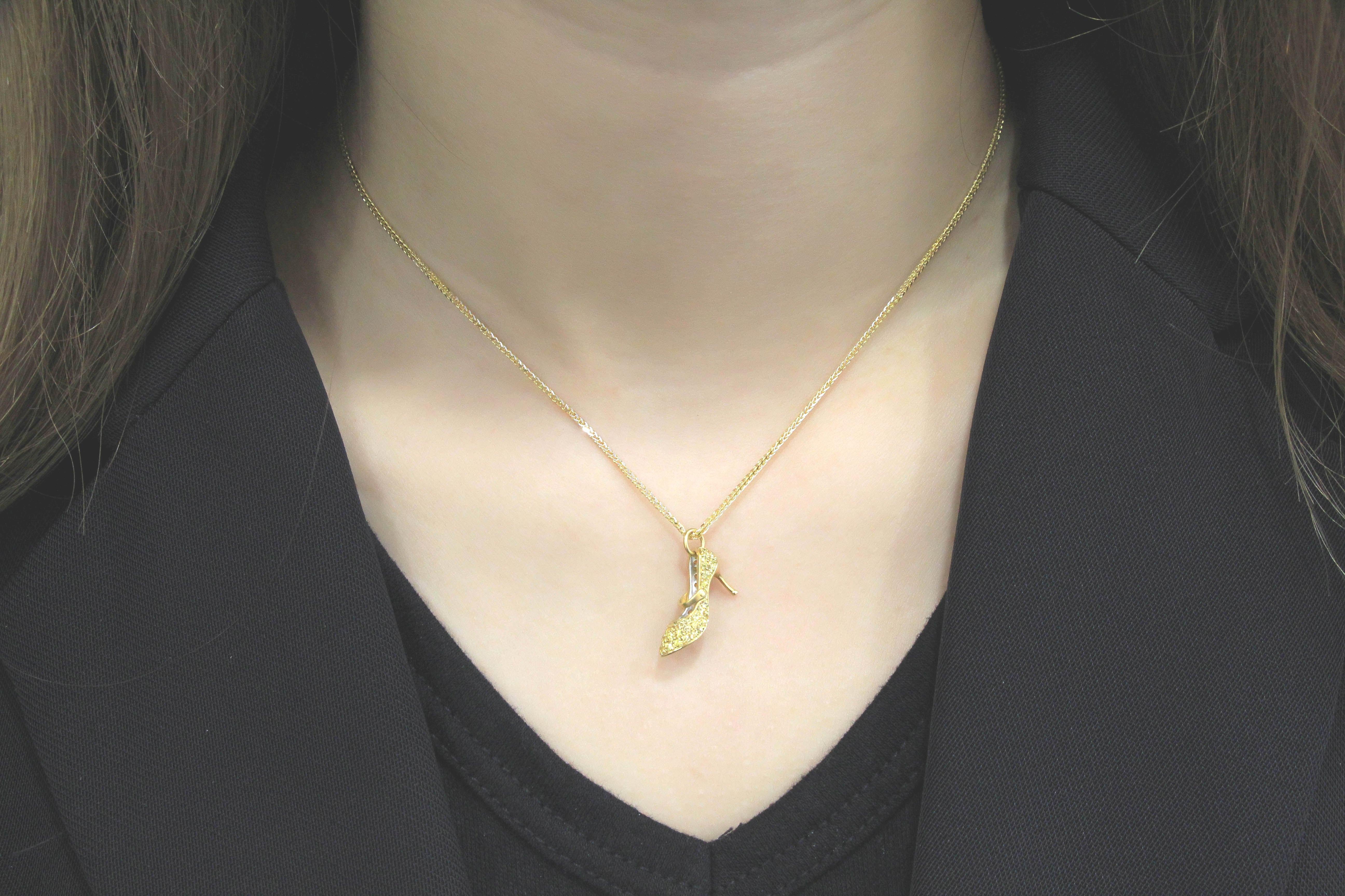 gold shoe necklace