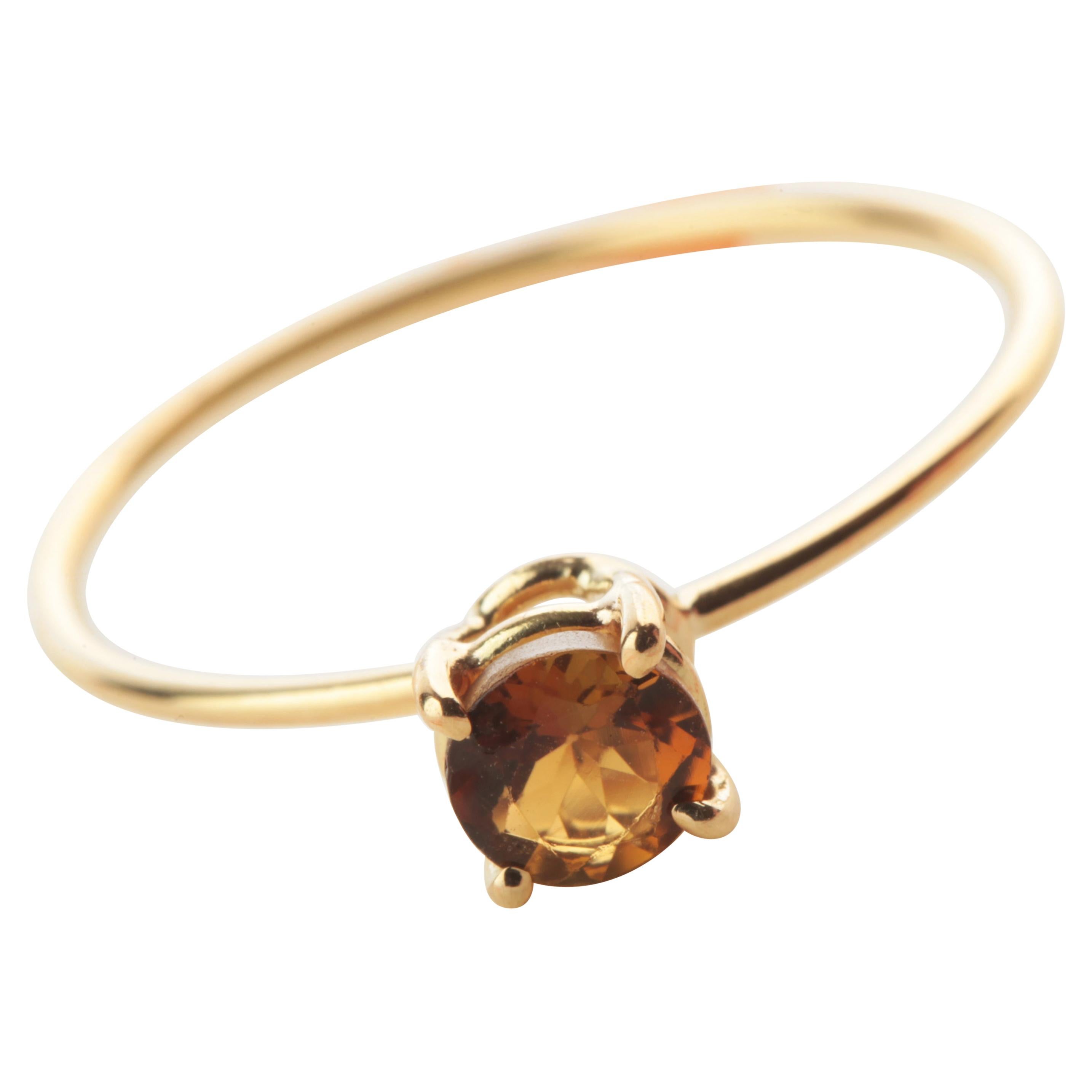 Bague cocktail chic et moderne en or 18 carats avec tourmaline jaune, faite à la main