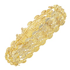 18 Karat Golden Leaf Bracelet