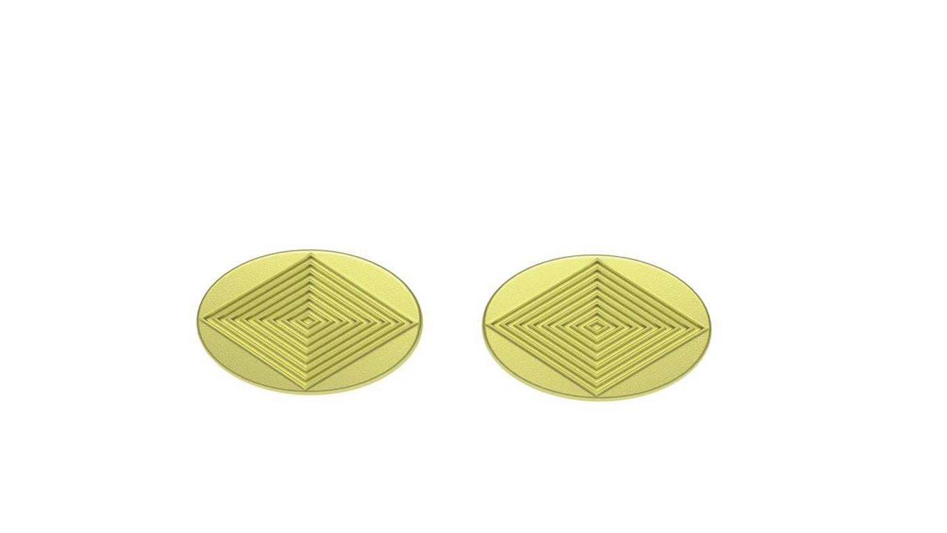 18k Grüngold Flache Rhombus Manschettenknöpfe. CK-004,  Dieser Rhombus ist eine meiner Lieblingsformen,  die ich seit Jahren für meinen Schmuck und meine Skulpturen verwende.  Mattes Finish. Diese werden auf Bestellung gefertigt. Bitte rechnen Sie