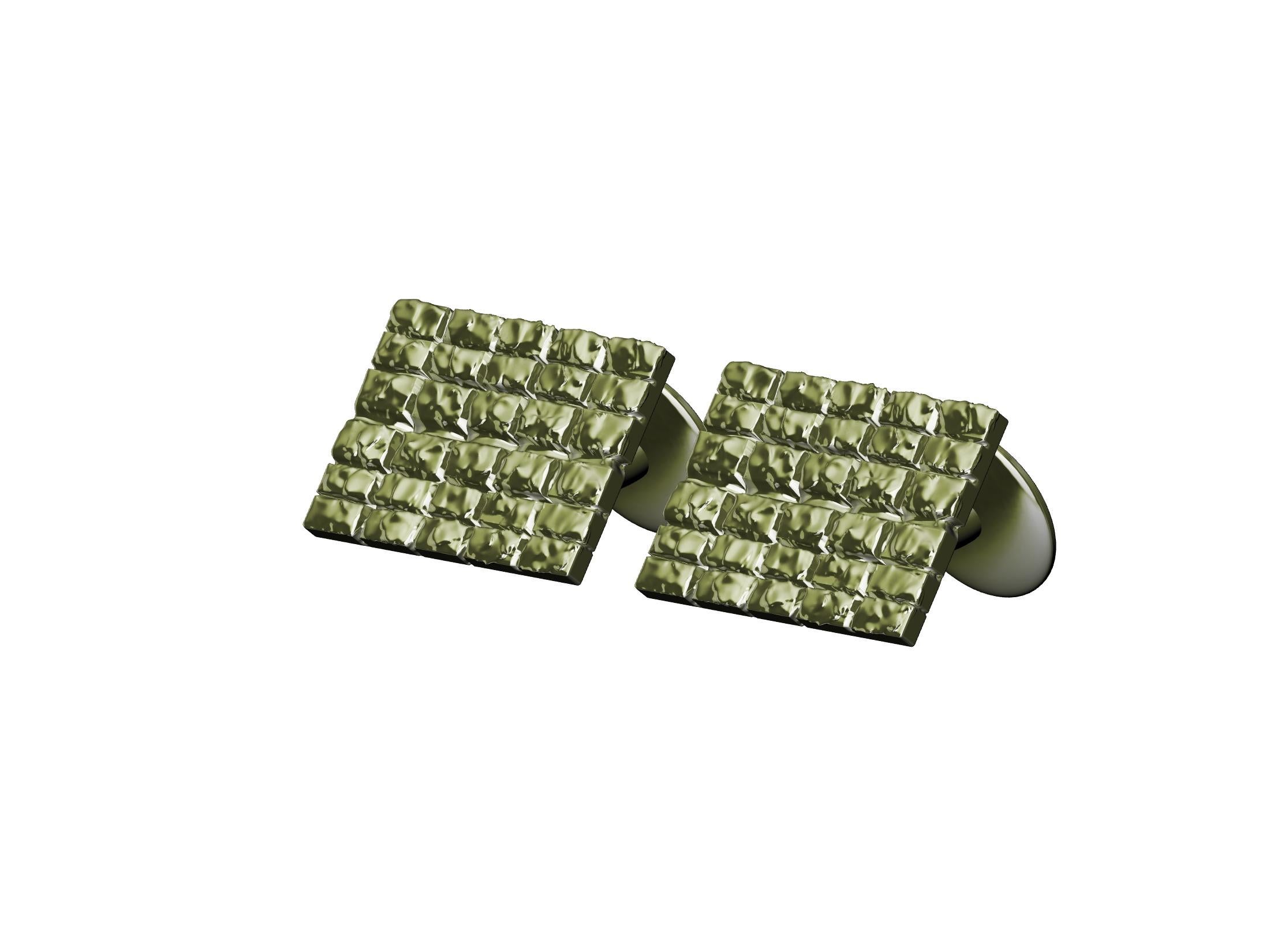 Women's or Men's 18 Karat Green Gold Cufflinks For Sale