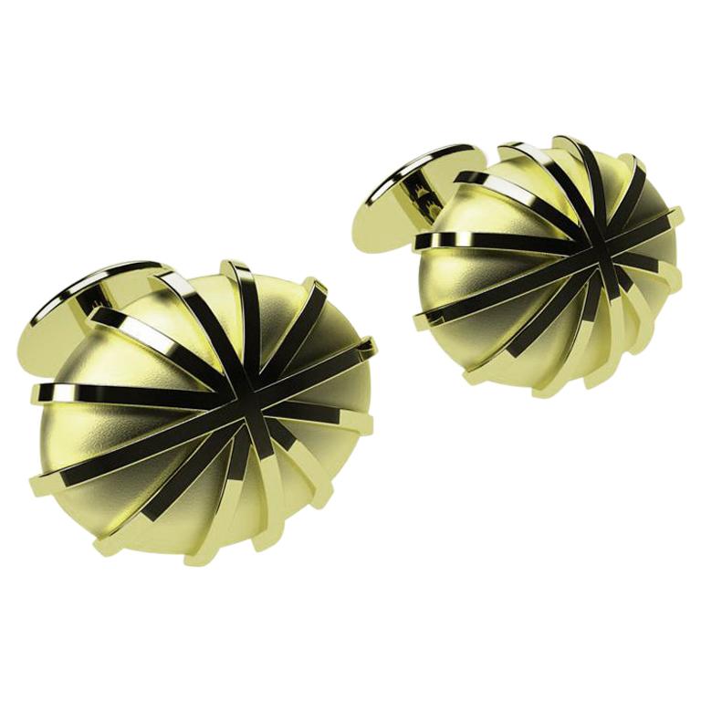 Boutons de manchette boussole en or vert 18 carats en vente