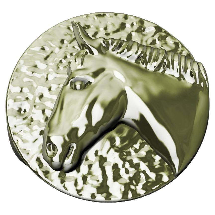 18 Karat Green Gold Horse Signet Ring