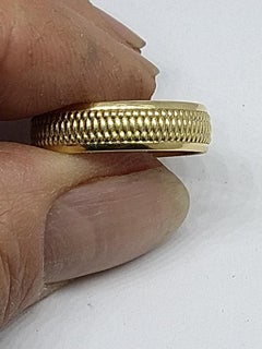 18 Karat Green Gold Milgrain Polished Unisex Wedding Band