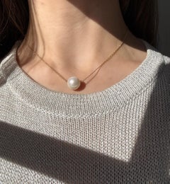 Faye Kim – Halskette mit verschiebbarem Anhänger aus 18-Karat-Grün-Gold mit einer Perle