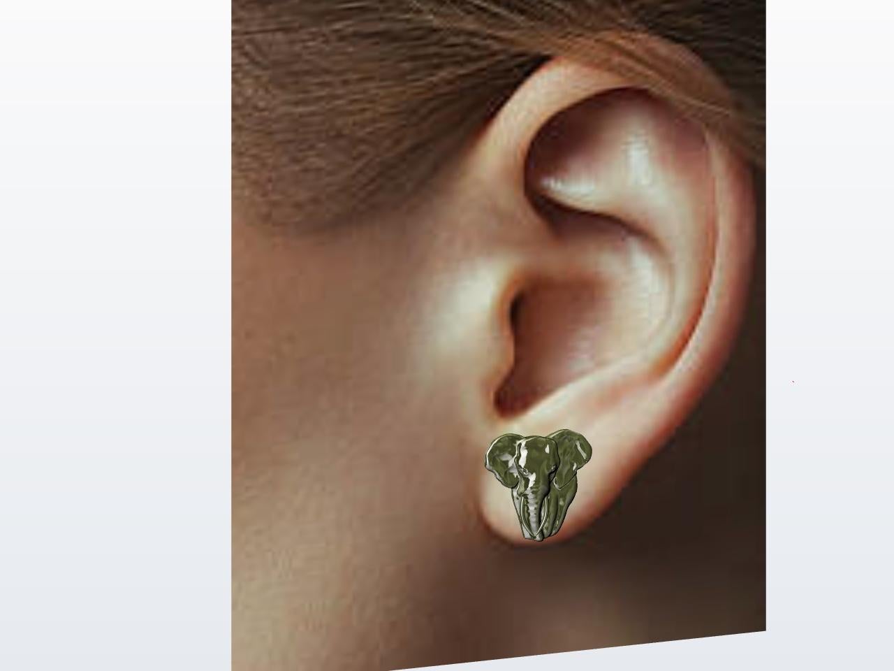  Boucles d'oreilles éléphant Le designer de Tiffany, Thomas Kurilla, a créé ces boucles d'oreilles pour le 1er dibs.  Je suis vraiment un sculpteur dans l'âme  et c'était très satisfaisant à faire. Maintenant, c'est vrai. Plus d'éléphants roses