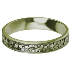 Alliance unisexe en or vert 18 carats avec boîtes à anneaux