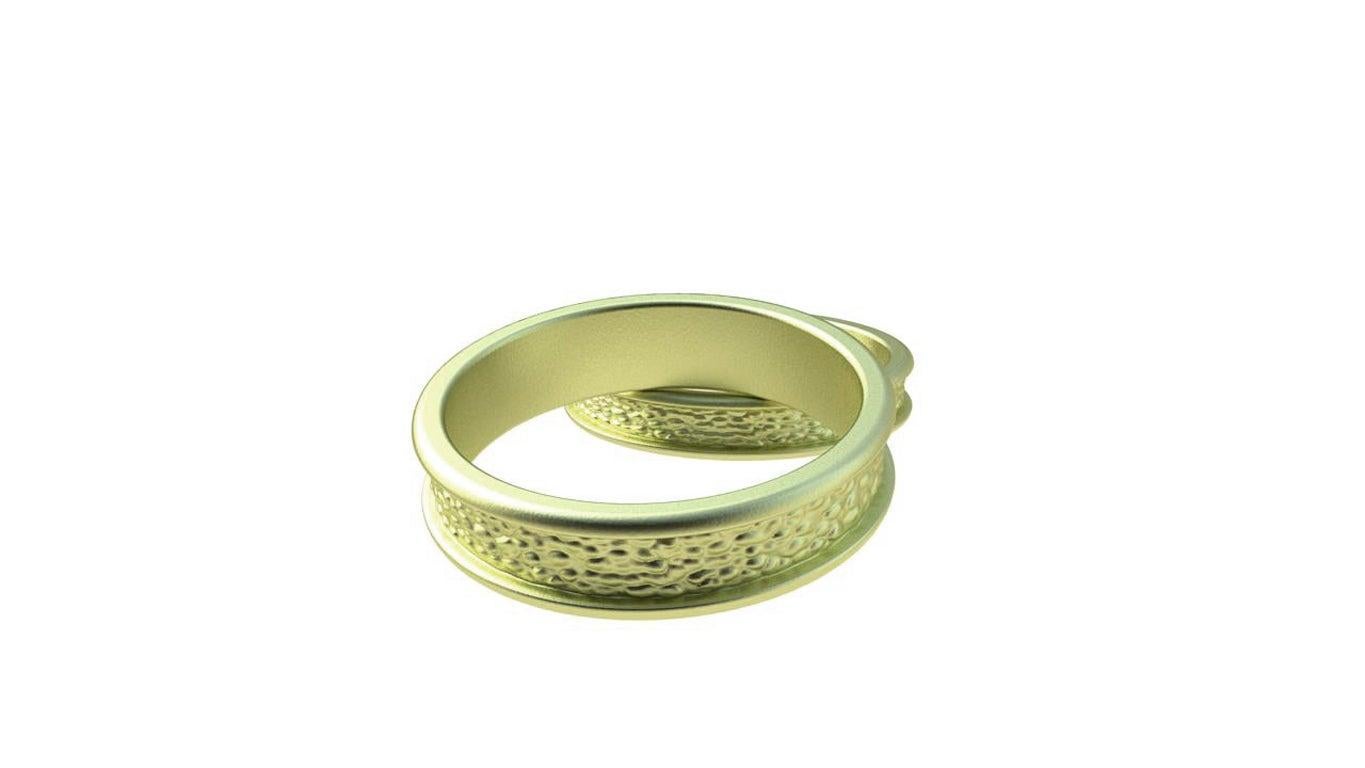 For Sale:  18 Karat Green Gold Wedding Band Set 3