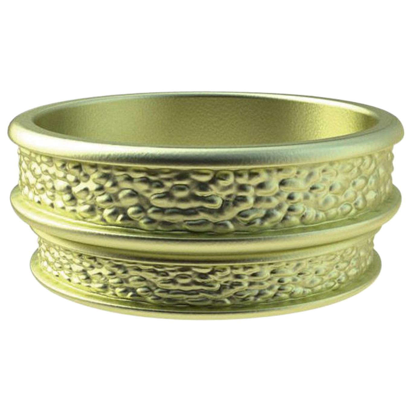 Alianza de boda de oro verde de 18 quilates