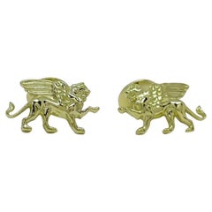 Boutons de manchette griffons ailés en or vert 18 carats