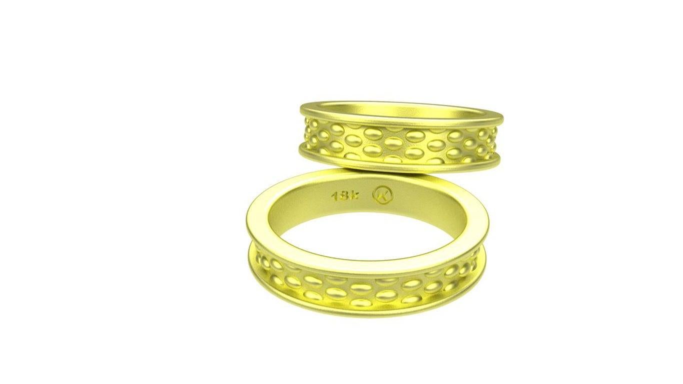 For Sale:  18 Karat Green Wedding Ring Bridal Set 3