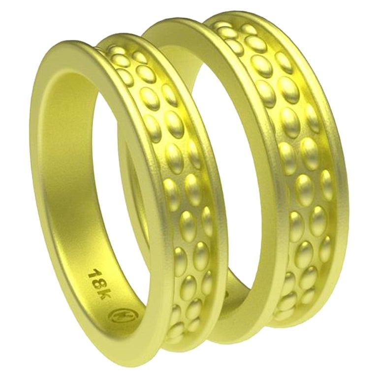 18 Karat Green Wedding Ring Bridal Set